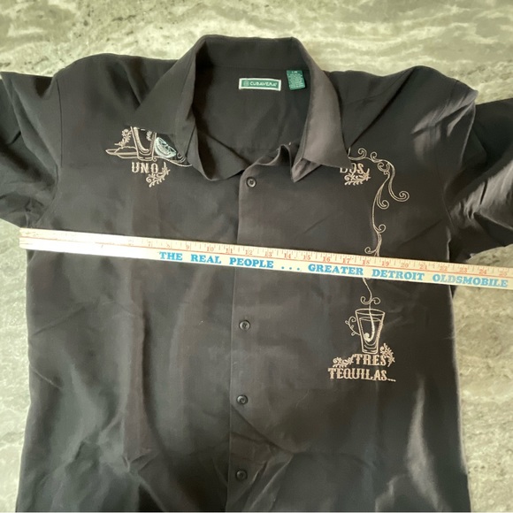 Cubavera Guayabera Shirt Large  Uno Dos Tres Tequila embroidered (P1) - Picture 7 of 9